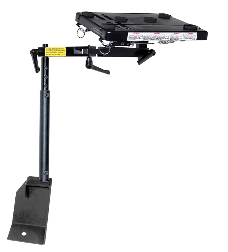 425-5466/5215 – JOTTO CARGO Laptop Mount, Floor Mount Direct Fit Pivoting Adjustable Height Black ABS Desktop/ Alumin...